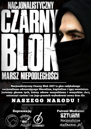 Nacjonalistyczny Czarny Blok na Marszu Niepodległości 2017